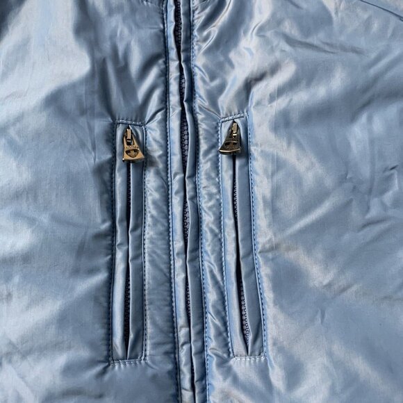 Post Card Ski Jacket Women's Size 6 Blue and silver Full Zip Puffer - Picture 4 of 16